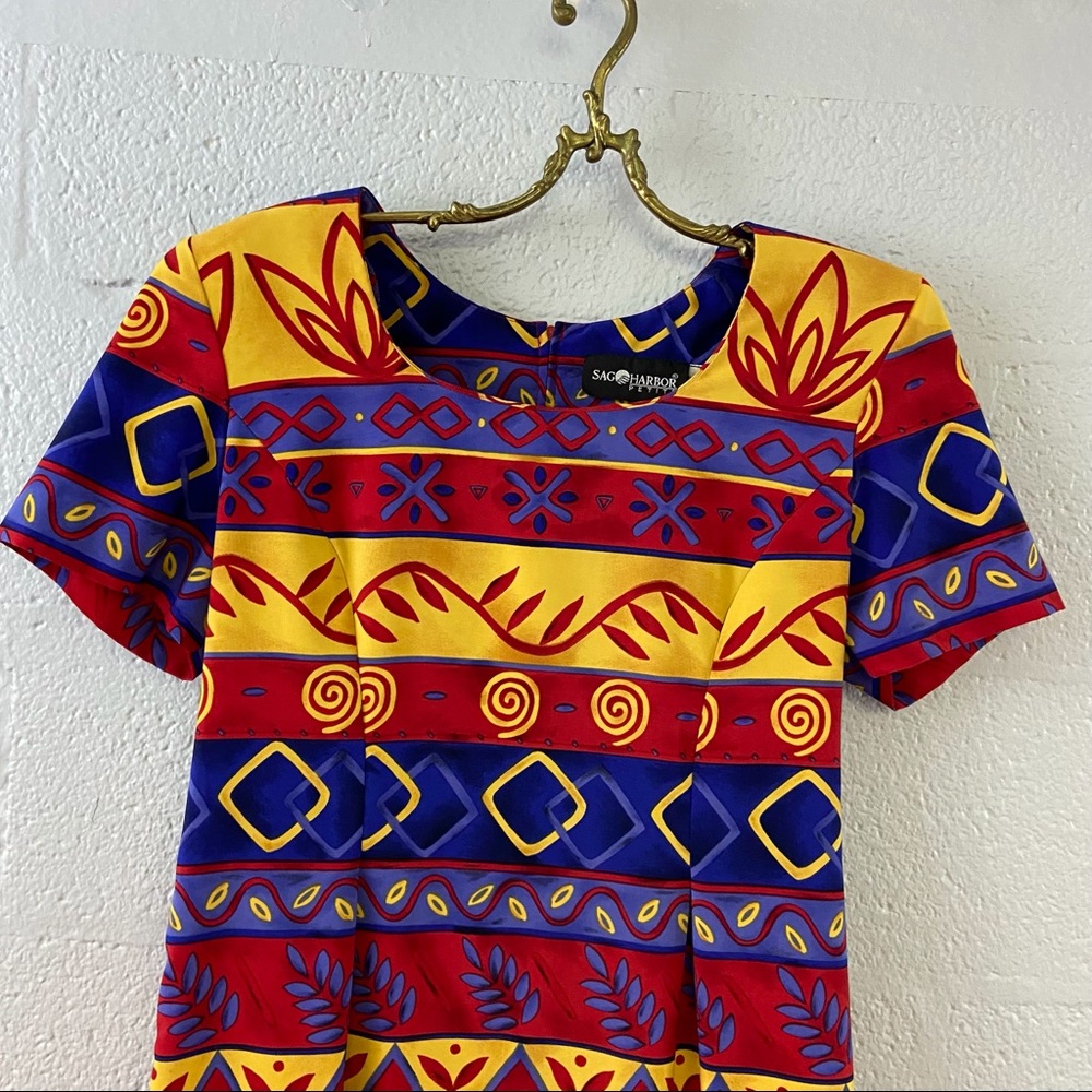 Sag Harbor Petite bright colored dress - Picture 2 of 11